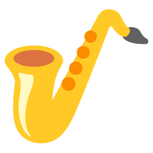 Google design of the saxophone emoji verson:Noto Color Emoji 15.0