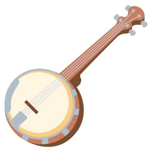 Google design of the banjo emoji verson:Noto Color Emoji 15.0