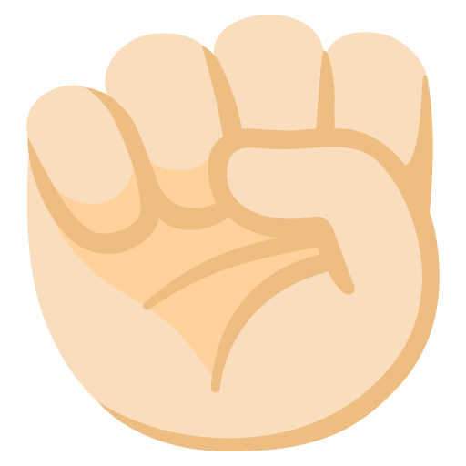 Google design of the raised fist: light skin tone emoji verson:Noto Color Emoji 15.0