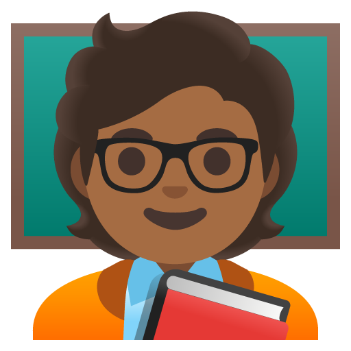 Google design of the teacher: medium-dark skin tone emoji verson:Noto Color Emoji 15.0