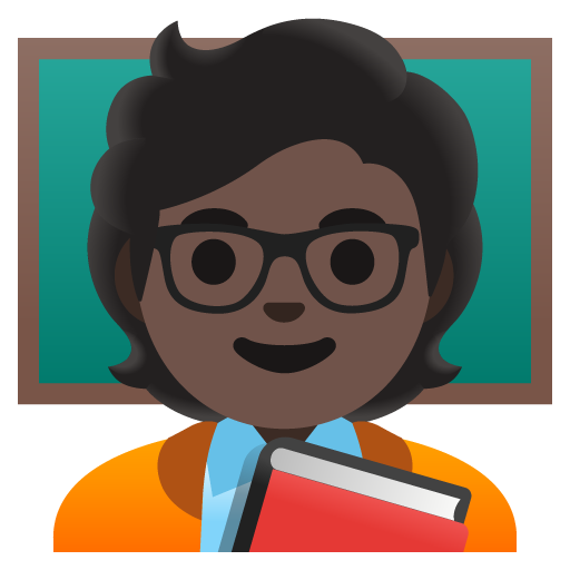 Google design of the teacher: dark skin tone emoji verson:Noto Color Emoji 15.0