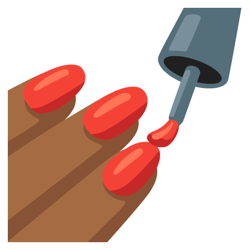 Google design of the nail polish: medium-dark skin tone emoji verson:Noto Color Emoji 15.0