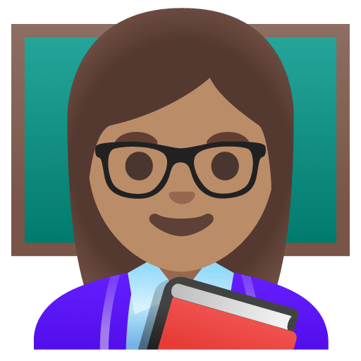 Google design of the woman teacher: medium skin tone emoji verson:Noto Color Emoji 15.0