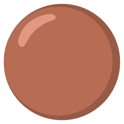 Google design of the brown circle emoji verson:Noto Color Emoji 15.0