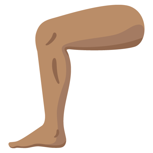 Google design of the leg: medium skin tone emoji verson:Noto Color Emoji 15.0