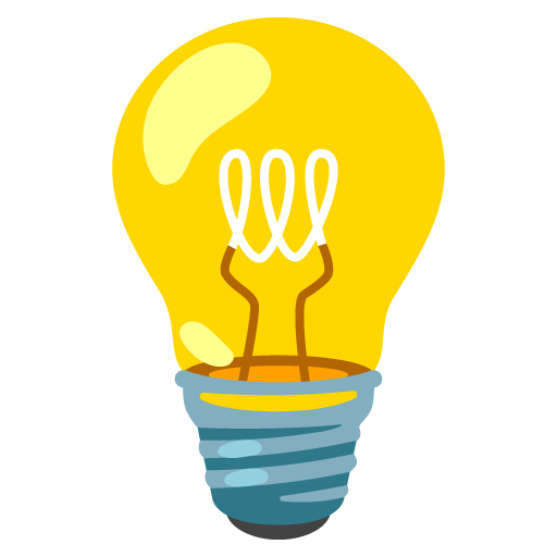 Google design of the light bulb emoji verson:Noto Color Emoji 15.0