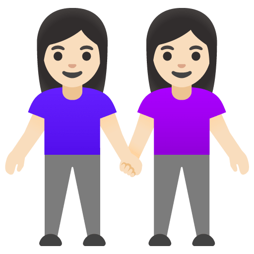 Google Google design of the women holding hands: light skin tone emoji verson:Noto Color Emoji 15.0