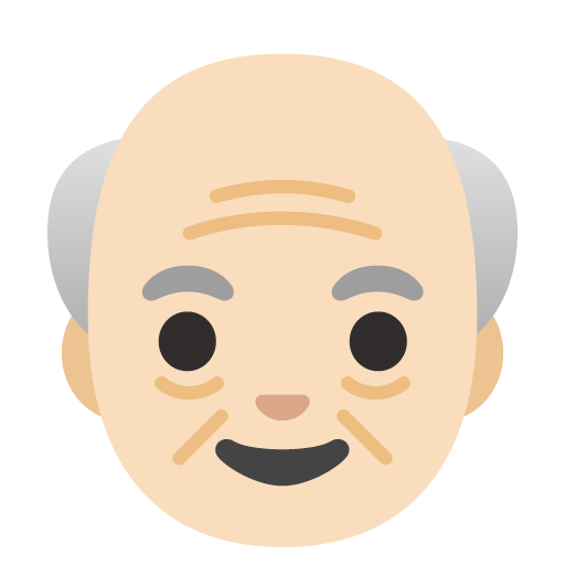Google design of the old man: light skin tone emoji verson:Noto Color Emoji 15.0