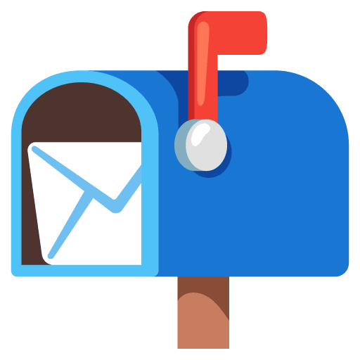 Google design of the open mailbox with raised flag emoji verson:Noto Color Emoji 15.0