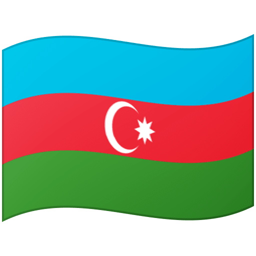 Google design of the flag: Azerbaijan emoji verson:Noto Color Emoji 15.0