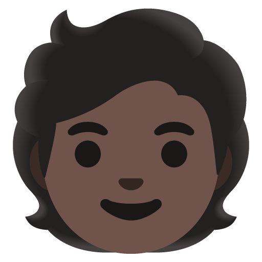 Google design of the person: dark skin tone emoji verson:Noto Color Emoji 15.0