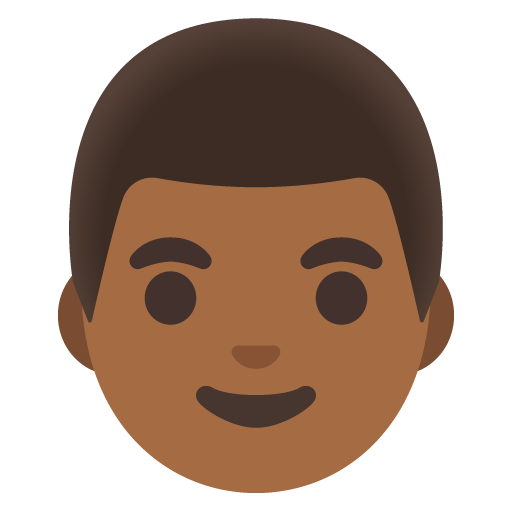 Google design of the man: medium-dark skin tone emoji verson:Noto Color Emoji 15.0