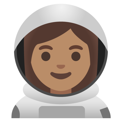 Google design of the woman astronaut: medium skin tone emoji verson:Noto Color Emoji 15.0