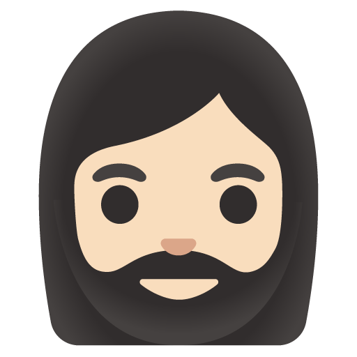 Google design of the woman: light skin tone beard emoji verson:Noto Color Emoji 15.0