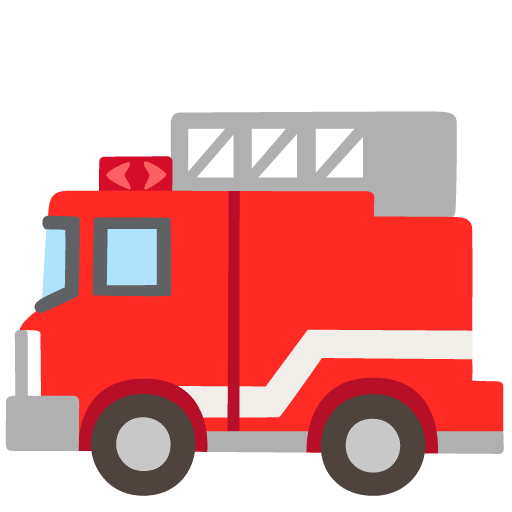 Google design of the fire engine emoji verson:Noto Color Emoji 15.0