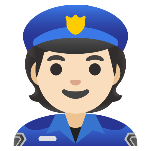 Google design of the police officer: light skin tone emoji verson:Noto Color Emoji 15.0