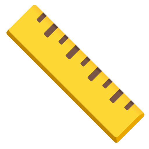 Google design of the straight ruler emoji verson:Noto Color Emoji 15.0