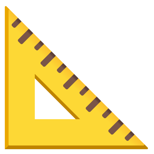 Google design of the triangular ruler emoji verson:Noto Color Emoji 15.0