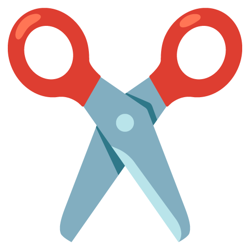 Google design of the scissors emoji verson:Noto Color Emoji 15.0