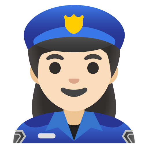 Google design of the woman police officer: light skin tone emoji verson:Noto Color Emoji 15.0