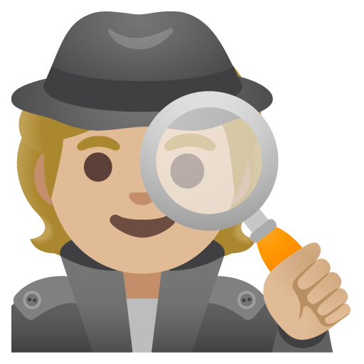 Google design of the detective: medium-light skin tone emoji verson:Noto Color Emoji 15.0