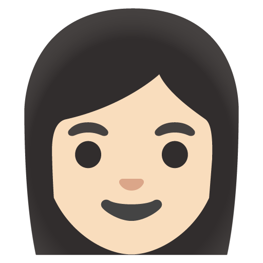 Google design of the woman: light skin tone emoji verson:Noto Color Emoji 15.0
