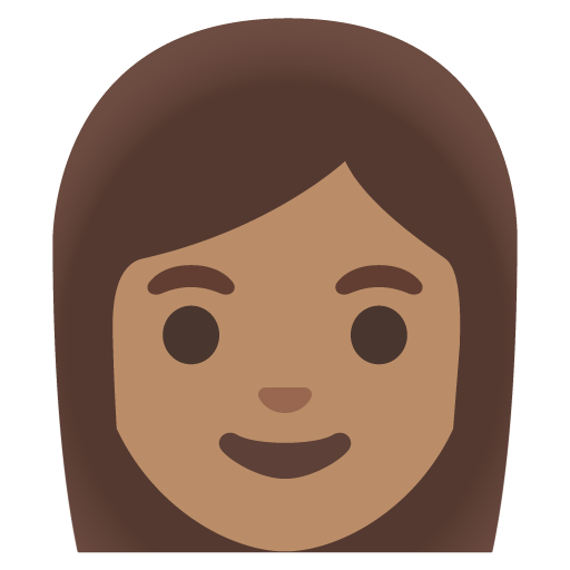 Google design of the woman: medium skin tone emoji verson:Noto Color Emoji 15.0