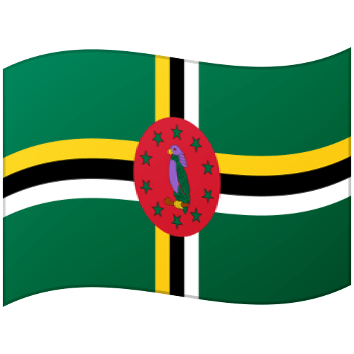 Google design of the flag: Dominica emoji verson:Noto Color Emoji 15.0