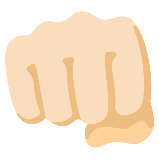Google design of the oncoming fist: light skin tone emoji verson:Noto Color Emoji 15.0
