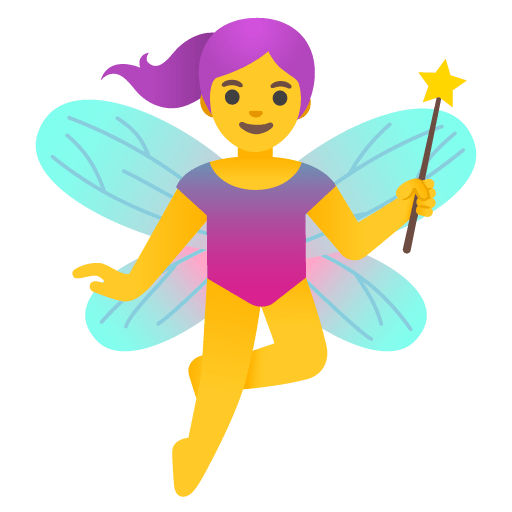 Google design of the woman fairy emoji verson:Noto Color Emoji 15.0