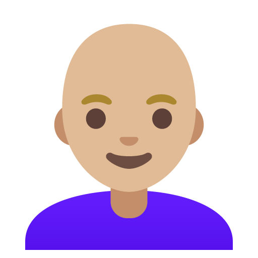 Google design of the woman: medium-light skin tone bald emoji verson:Noto Color Emoji 15.0