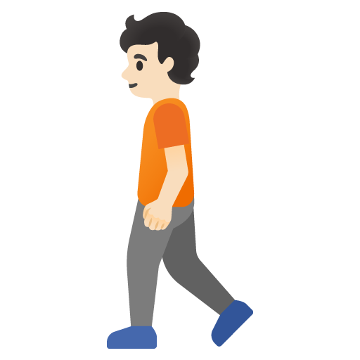 Google design of the person walking: light skin tone emoji verson:Noto Color Emoji 15.0