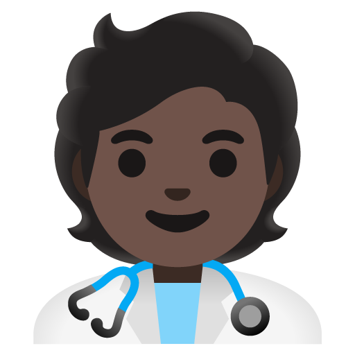 Google design of the health worker: dark skin tone emoji verson:Noto Color Emoji 15.0