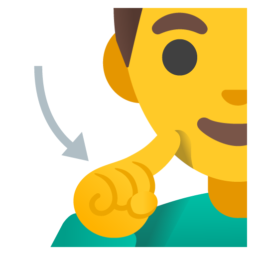 Google design of the deaf man emoji verson:Noto Color Emoji 15.1