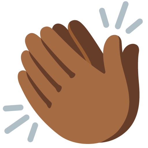 Google design of the clapping hands: medium-dark skin tone emoji verson:Noto Color Emoji 15.0