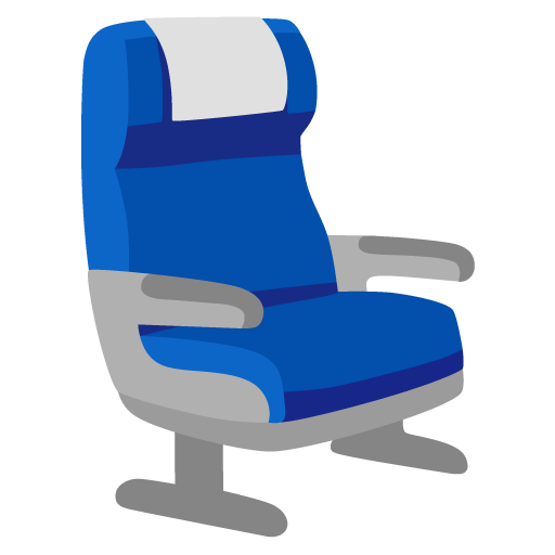 Google design of the seat emoji verson:Noto Color Emoji 15.0