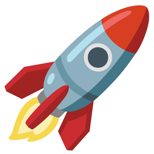 Google design of the rocket emoji verson:Noto Color Emoji 15.0