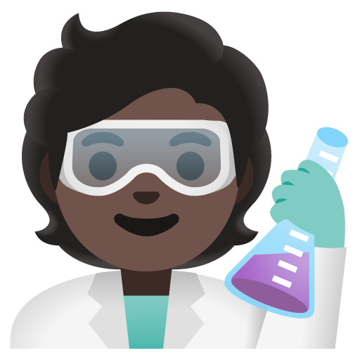 Google design of the scientist: dark skin tone emoji verson:Noto Color Emoji 15.0
