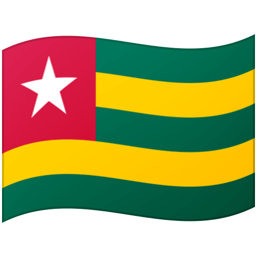 Google design of the flag: Togo emoji verson:Noto Color Emoji 15.0