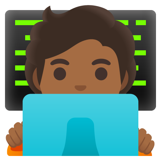 Google design of the technologist: medium-dark skin tone emoji verson:Noto Color Emoji 15.0