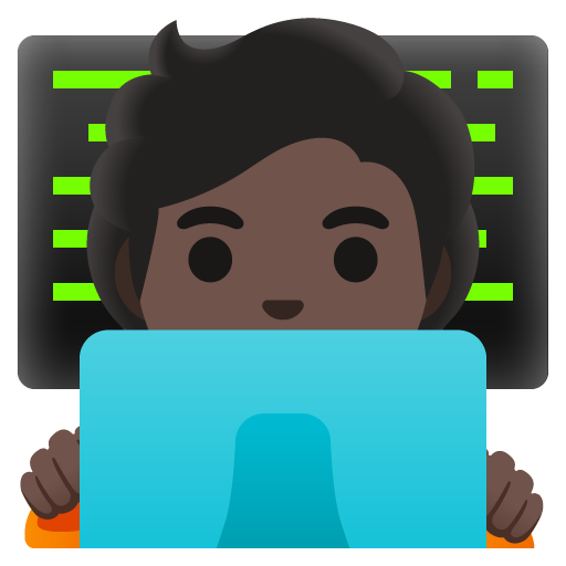 Google design of the technologist: dark skin tone emoji verson:Noto Color Emoji 15.0