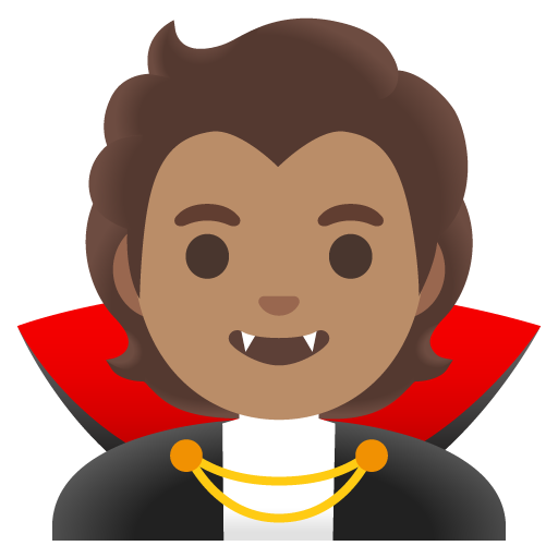 Google design of the vampire: medium skin tone emoji verson:Noto Color Emoji 15.0