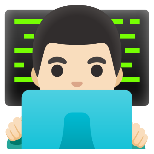 Google design of the man technologist: light skin tone emoji verson:Noto Color Emoji 15.0