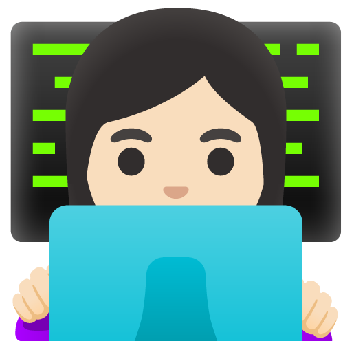 Google design of the woman technologist: light skin tone emoji verson:Noto Color Emoji 15.0