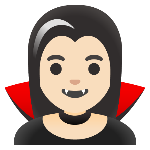 Google design of the woman vampire: light skin tone emoji verson:Noto Color Emoji 15.0