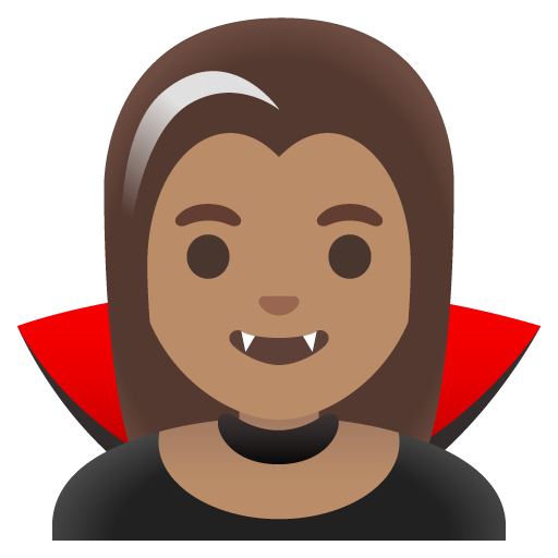 Google design of the woman vampire: medium skin tone emoji verson:Noto Color Emoji 15.0