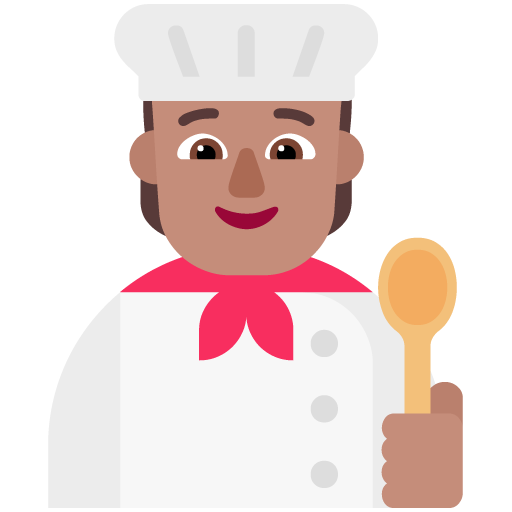 Microsoft design of the cook: medium skin tone emoji verson:Windows-11-22H2