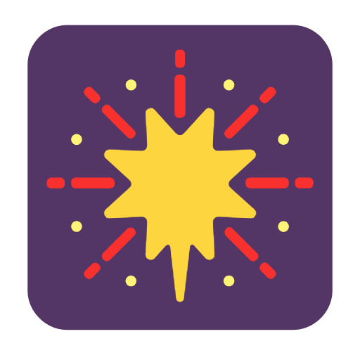 Microsoft design of the fireworks emoji verson:Windows-11-23H2