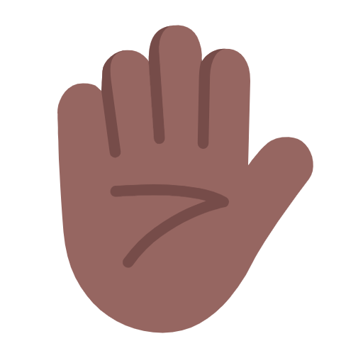 Microsoft design of the raised hand: medium-dark skin tone emoji verson:Windows-11-23H2