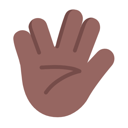 Microsoft design of the vulcan salute: medium-dark skin tone emoji verson:Windows-11-23H2
